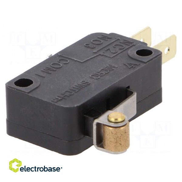 Microswitch SNAP ACTION | 11A/125VAC | with lever (with roller) image 1