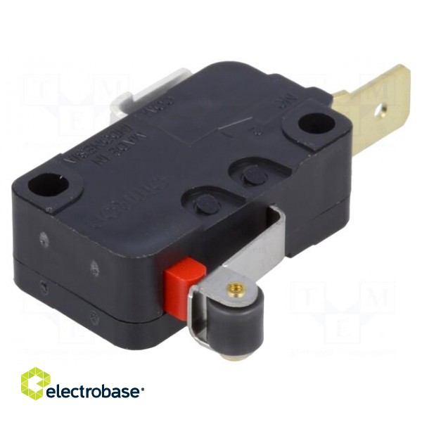 Microswitch SNAP ACTION | with lever (with roller) | SPST-NC image 1