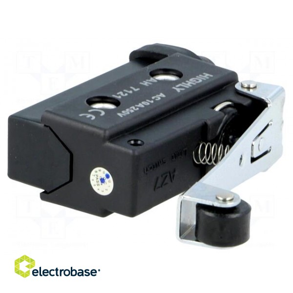 Microswitch SNAP ACTION | 10A/250VAC | with lever (with roller) image 1