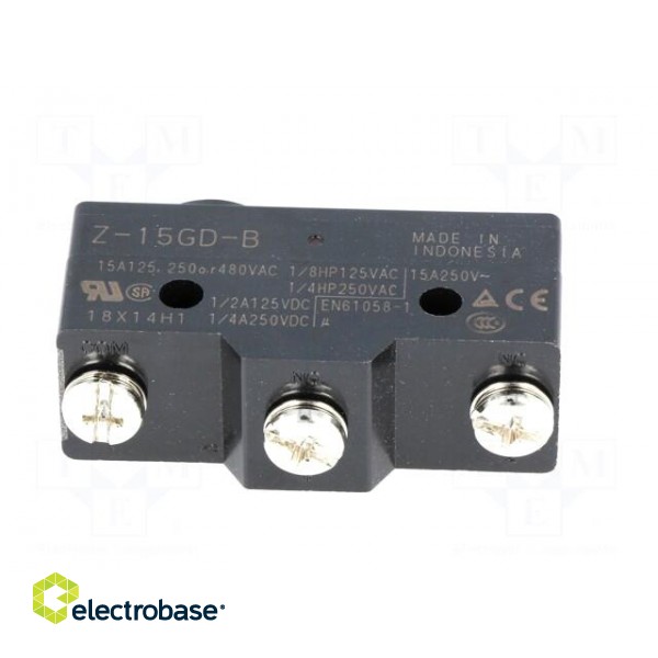 Microswitch SNAP ACTION | with pin | SPDT | 15A/250VAC | 6A/30VDC image 5