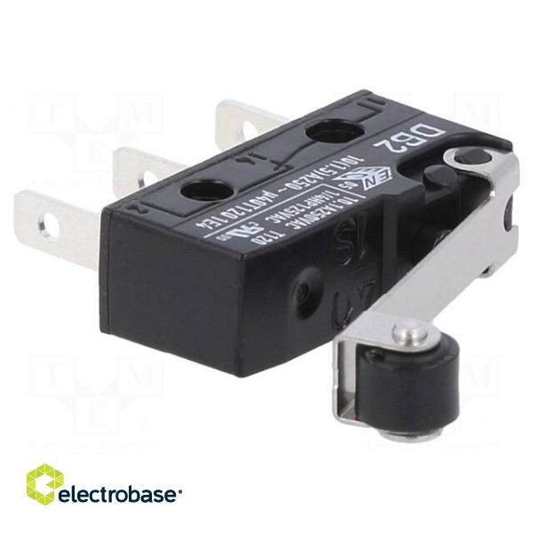 Microswitch SNAP ACTION | 10A/250VAC | 0.1A/80VDC | with roller image 1