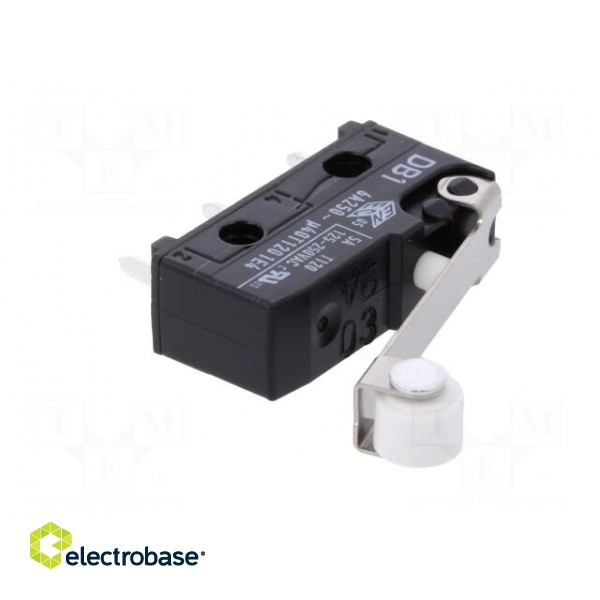 Microswitch SNAP ACTION | 6A/250VAC | 0.1A/80VDC | with roller paveikslėlis 2