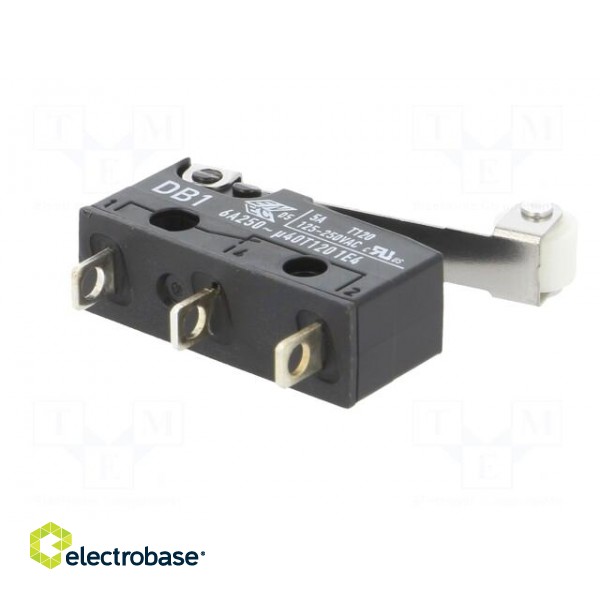 Microswitch SNAP ACTION | 6A/250VAC | 0.1A/80VDC | with roller paveikslėlis 8