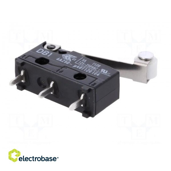 Microswitch SNAP ACTION | 6A/250VAC | 0.1A/80VDC | with roller paveikslėlis 8