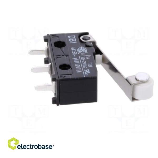 Microswitch SNAP ACTION | 6A/250VAC | 0.1A/80VDC | with roller paveikslėlis 9