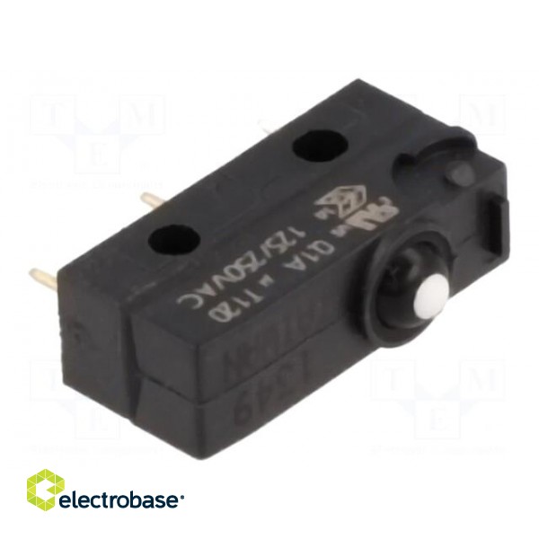 Microswitch SNAP ACTION | without lever | SPDT | 0.1A/125VAC | Pos: 2