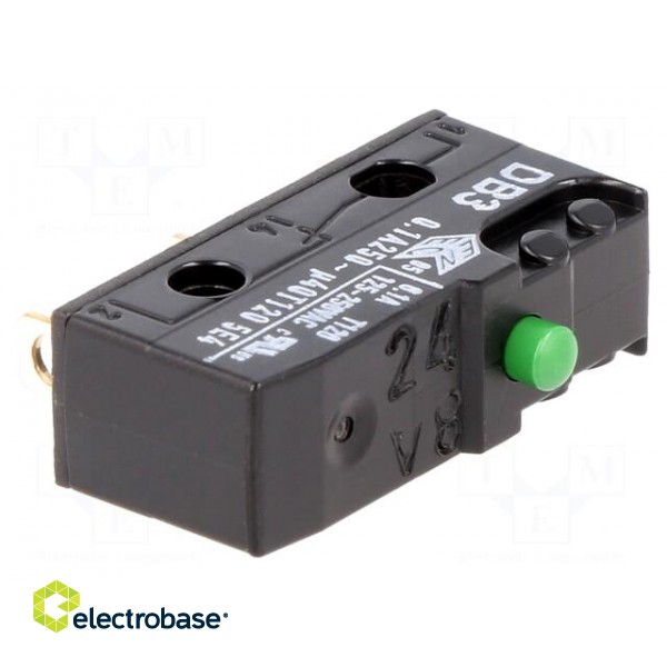 Microswitch SNAP ACTION | 0.1A/250VAC | 0.1A/80VDC | without lever image 1