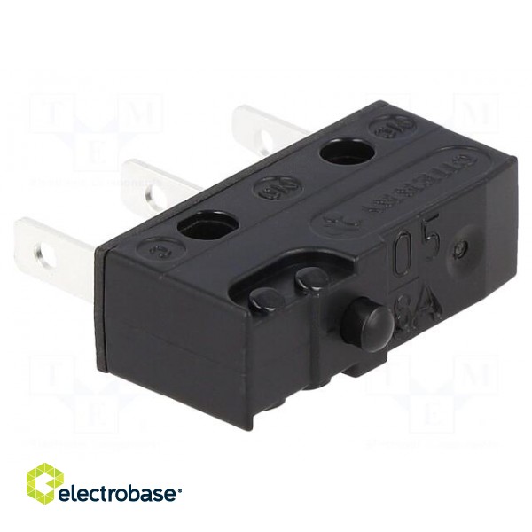 Microswitch SNAP ACTION | 10A/250VAC | 0.1A/80VDC | without lever image 1