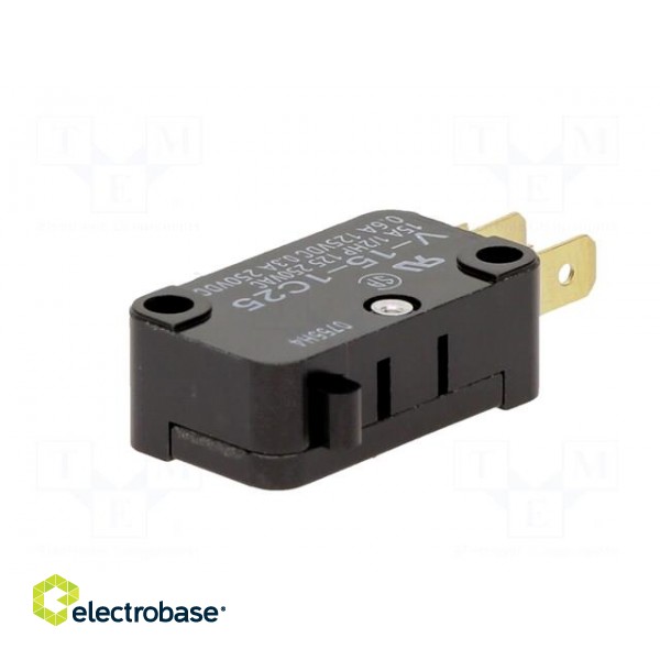 Microswitch SNAP ACTION | 15A/250VAC | 0.6A/125VDC | without lever image 2