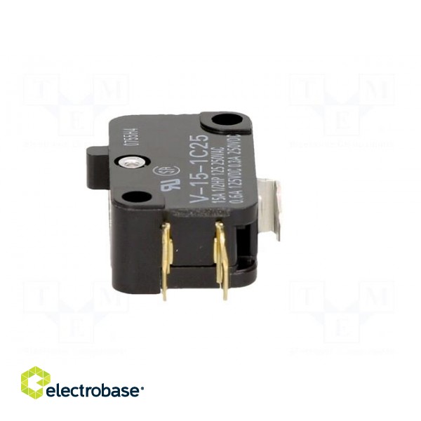 Microswitch SNAP ACTION | without lever | SPDT | 15A/250VAC | Pos: 2 paveikslėlis 5
