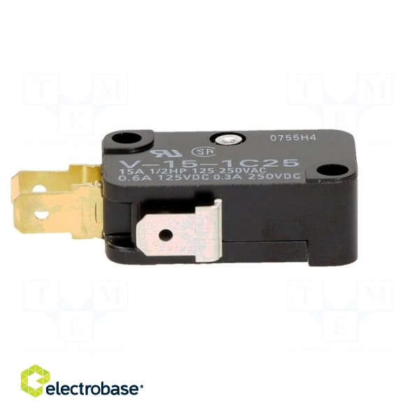 Microswitch SNAP ACTION | without lever | SPDT | 15A/250VAC | Pos: 2 фото 7