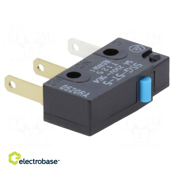 Microswitch SNAP ACTION | without lever | SPDT | 5A/125VAC | ON-(ON) image 1