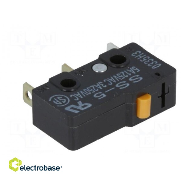 Microswitch SNAP ACTION | 5A/125VAC | without lever | SPDT | ON-(ON) фото 2