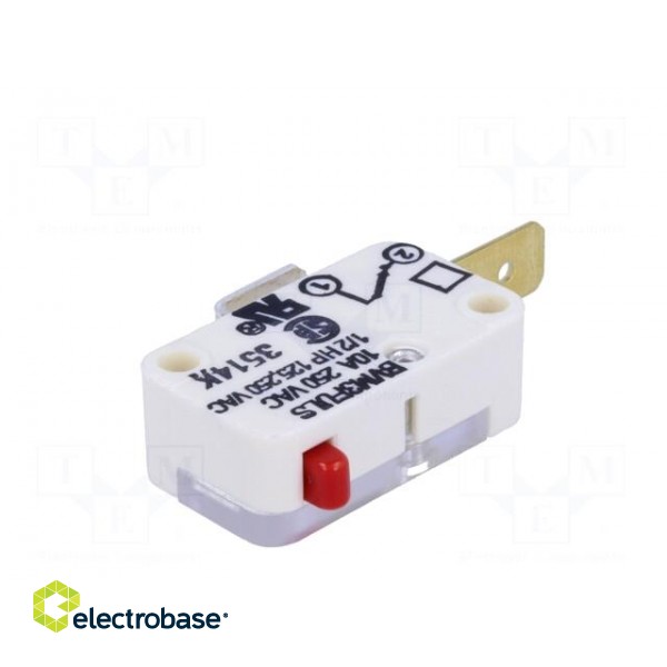 Microswitch SNAP ACTION | without lever | SPST-NC | 10A/250VAC фото 2