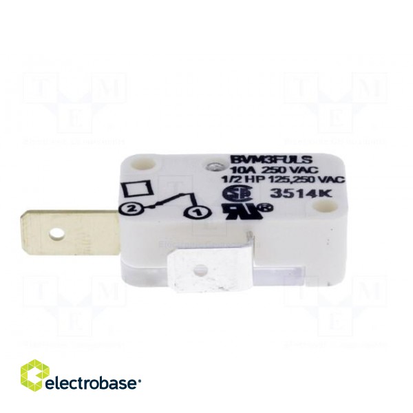 Microswitch SNAP ACTION | without lever | SPST-NC | 10A/250VAC фото 7
