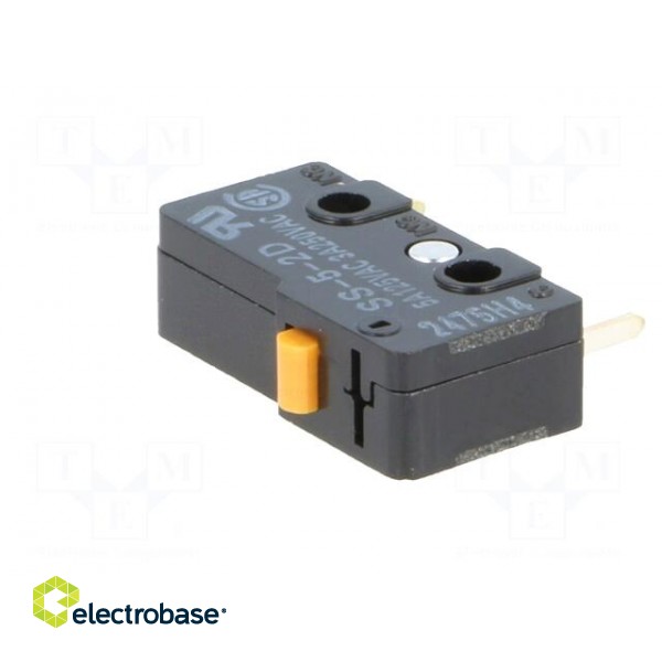 Microswitch SNAP ACTION | 5A/125VAC | without lever | SPST-NC | IP40 фото 4