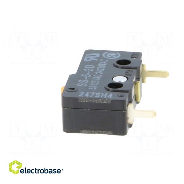 Microswitch SNAP ACTION | 5A/125VAC | without lever | SPST-NC | IP40 paveikslėlis 5