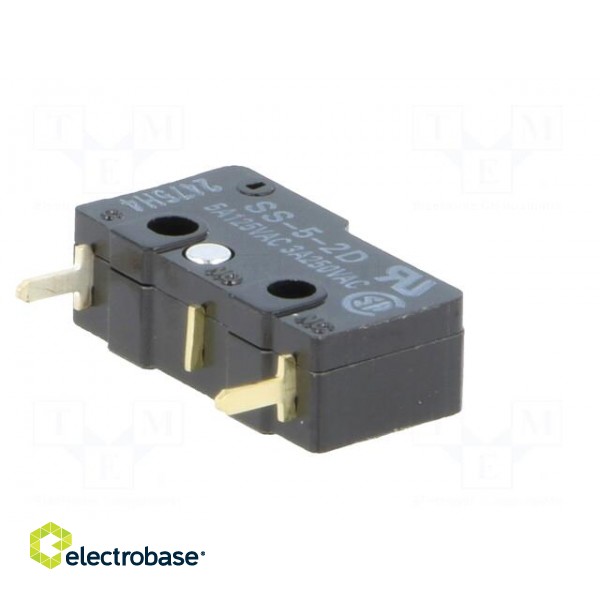 Microswitch SNAP ACTION | 5A/125VAC | without lever | SPST-NC | IP40 paveikslėlis 8