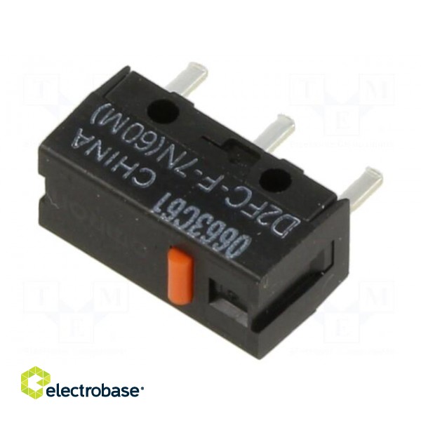 Microswitch SNAP ACTION | 0.001A/6VDC | without lever | SPST-NO