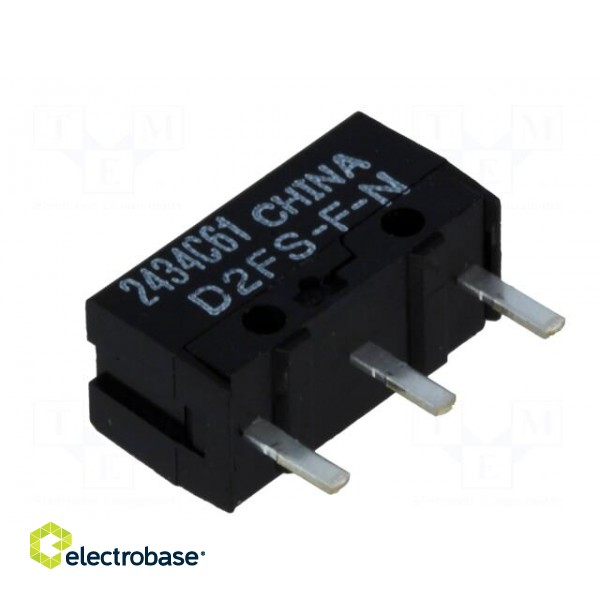 Microswitch SNAP ACTION | without lever | SPST-NO | 0.1A/6VDC | IP40 paveikslėlis 4