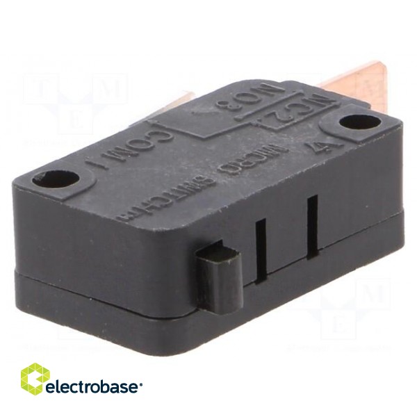 Microswitch SNAP ACTION | 25A/277VAC | without lever | SPST-NO image 1