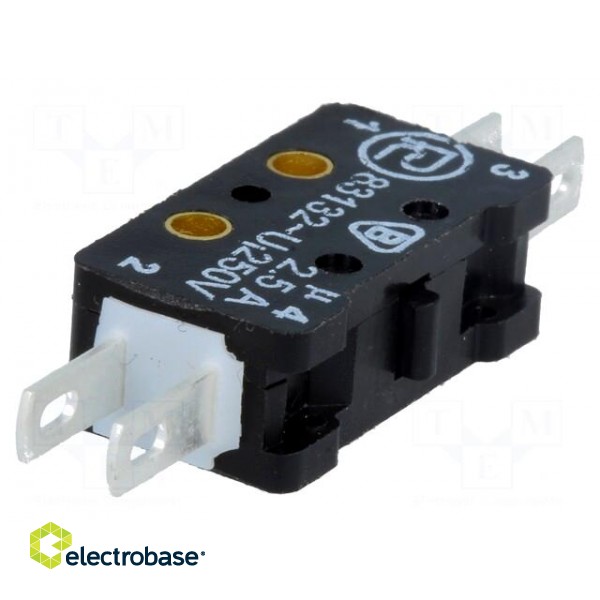 Microswitch SNAP ACTION | 2.5A/250VAC | 0.3A/220VDC | ON-(ON) | IP40 image 1