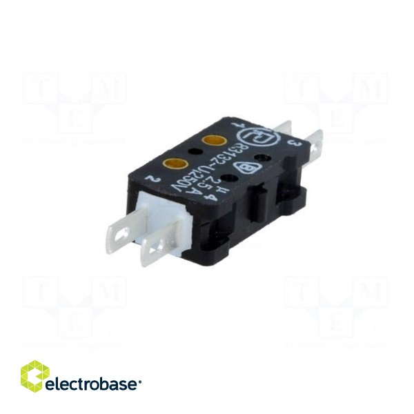 Microswitch SNAP ACTION | 2.5A/250VAC | 0.3A/220VDC | ON-(ON) | IP40 image 2