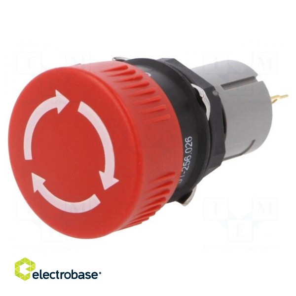 Switch: emergency stop | 16mm | Stabl.pos: 2 | NC | red | none | IP65 | 51 image 1
