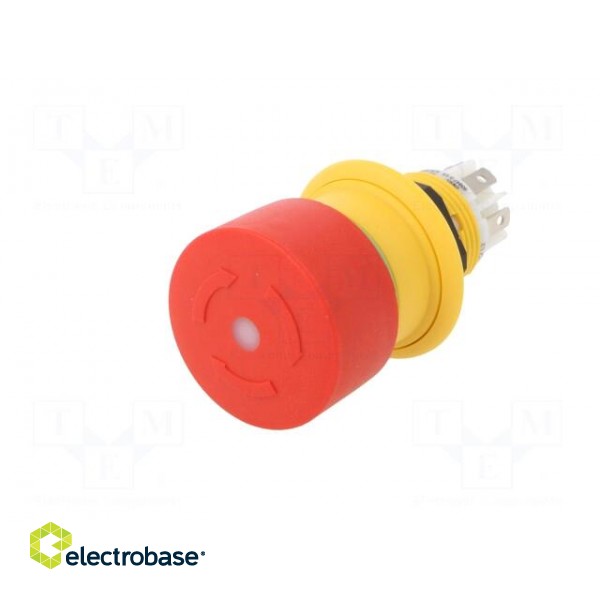 Switch: emergency stop | Stabl.pos: 2 | NC x2 | 16mm | red | LED | Pos: 2 фото 2