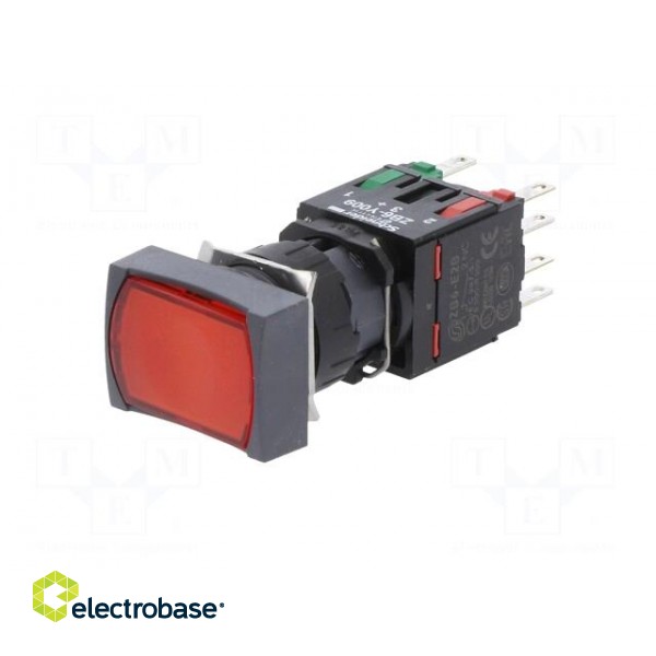 Switch: push-button | Stabl.pos: 2 | NC + NO | 16mm | red | LED | 12÷24VDC фото 2
