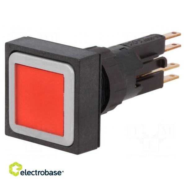 Switch: push-button | Stabl.pos: 1 | 16mm | red | filament lamp | 24VDC paveikslėlis 1