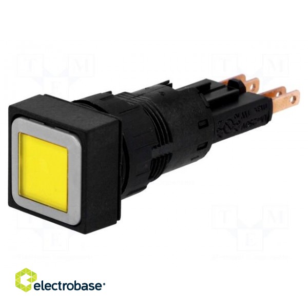 Switch: push-button | Stabl.pos: 1 | 16mm | yellow | filament lamp paveikslėlis 1