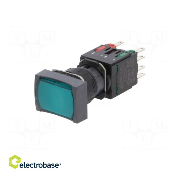 Switch: push-button | Stabl.pos: 1 | NC + NO | 16mm | green | LED | Pos: 2 image 2