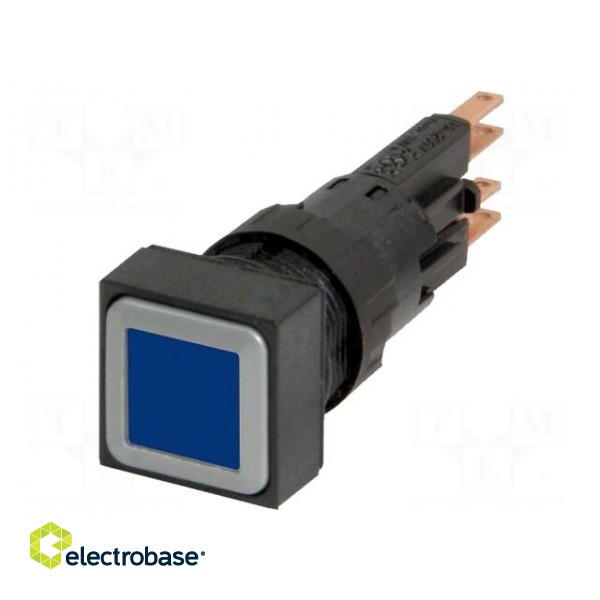 Switch: push-button | 16mm | Stabl.pos: 2 | blue | filament lamp | 24VDC