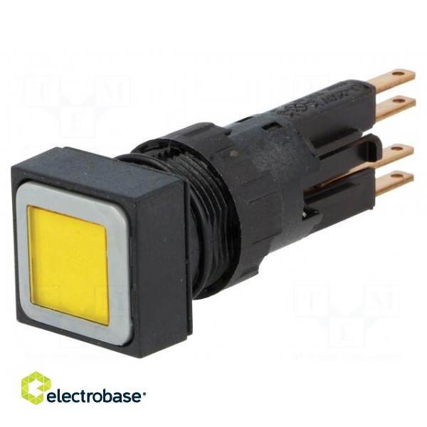 Switch: push-button | Stabl.pos: 2 | 16mm | yellow | filament lamp paveikslėlis 1