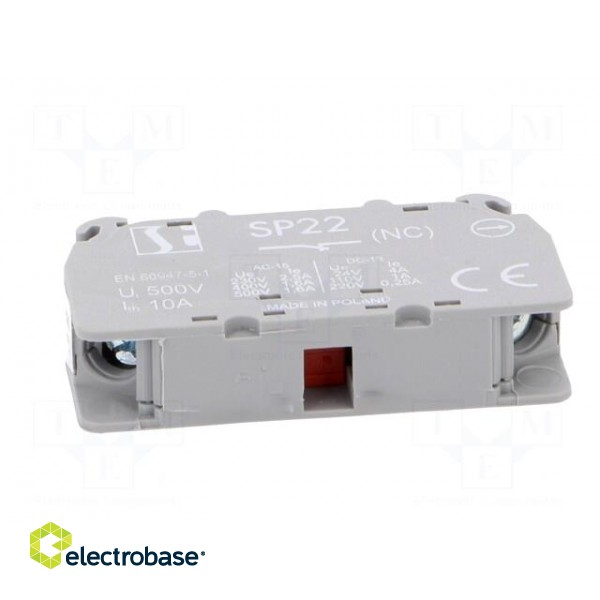 Contact block | NC | 2.5A/230VAC | 4A/24VDC | 22mm | front fixing image 5