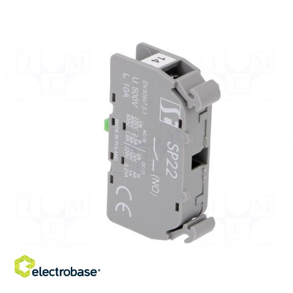 Contact block | NO | 2.5A/230VAC | 4A/24VDC | 22mm | DIN image 4
