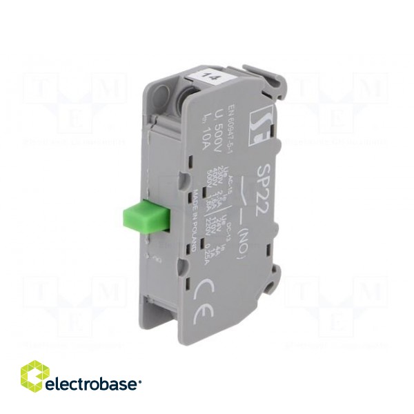 Contact block | NO | 2.5A/230VAC | 4A/24VDC | 22mm | DIN image 2