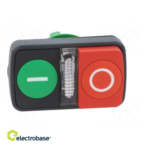 Switch: double | 22mm | Stabl.pos: 1 | green/red | IP20 | flat + convex фото 9