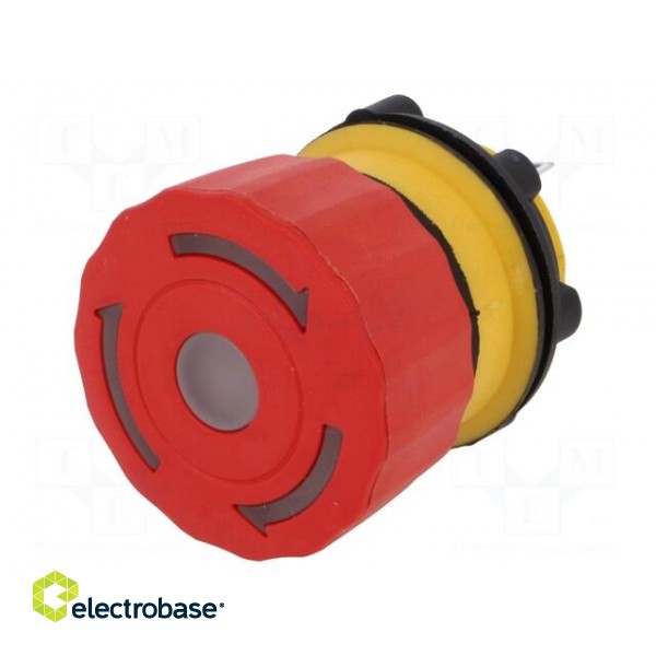 Switch: emergency stop | 22mm | Stabl.pos: 2 | NC | red | LED | 24V | IP65 image 1