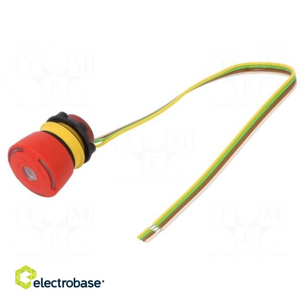 Switch: emergency stop | 22mm | Stabl.pos: 2 | NC | red | LED | 5A/250VAC