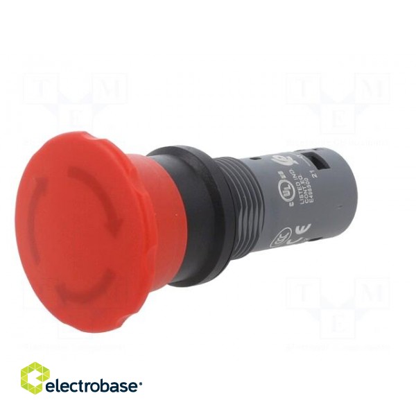 Switch: emergency stop | 22mm | Stabl.pos: 2 | NC | red | Pos: 2 | -25÷70°C фото 2
