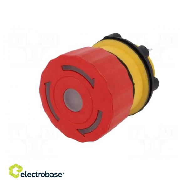 Switch: emergency stop | 22mm | Stabl.pos: 2 | NC | red | LED | 24V | IP65 image 2