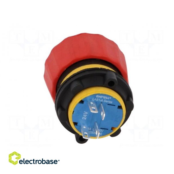 Switch: emergency stop | 22mm | Stabl.pos: 2 | NC | red | LED | 24V | IP65 image 5