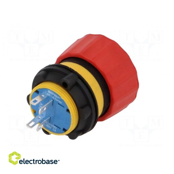 Switch: emergency stop | 22mm | Stabl.pos: 2 | NC | red | LED | 24V | IP65 image 6