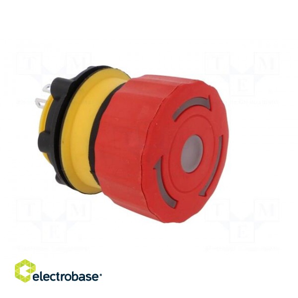 Switch: emergency stop | 22mm | Stabl.pos: 2 | NC | red | LED | 24V | IP65 image 8
