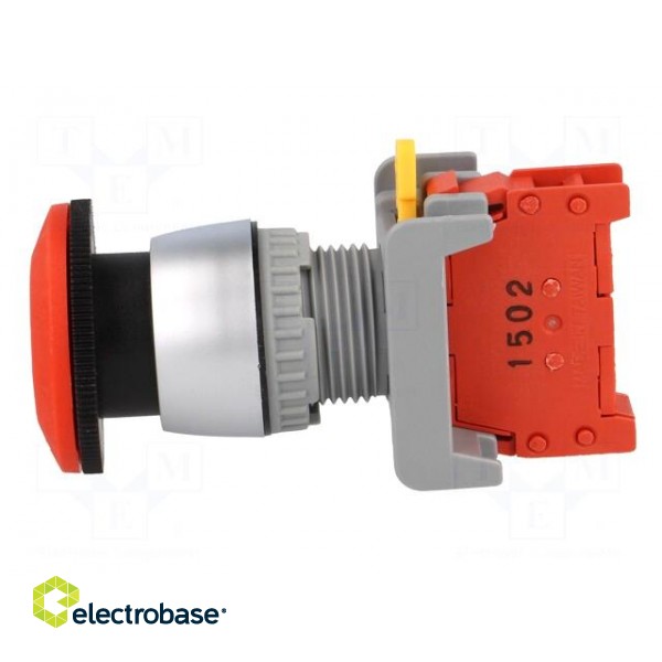 Switch: emergency stop | Stabl.pos: 2 | NC | 3A/230VAC | 22mm | red | IP65 фото 3