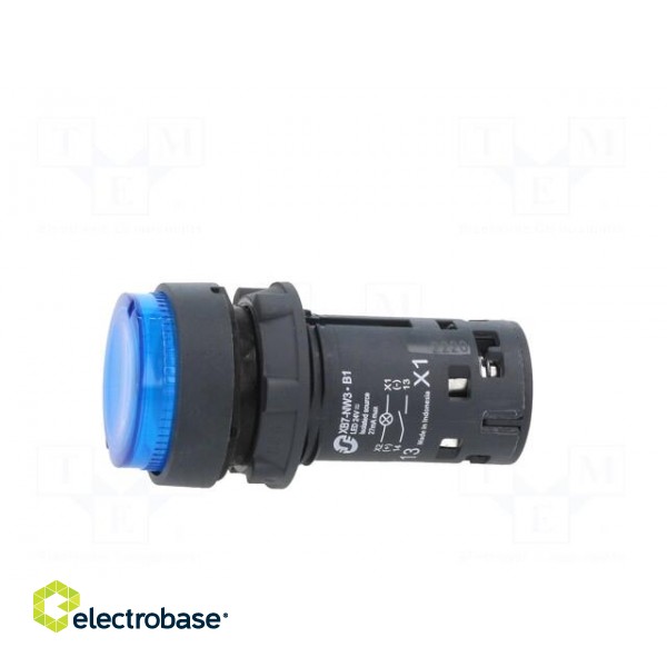 Switch: push-button | 22mm | Stabl.pos: 1 | NO | blue | LED | 24V | IP65 image 3