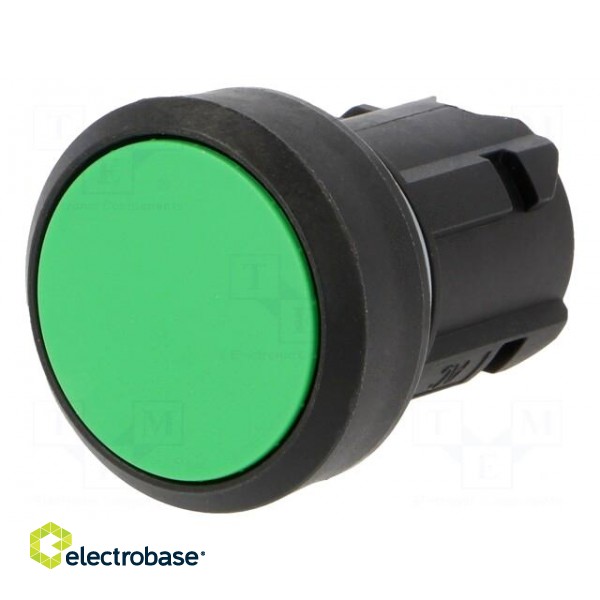 Switch: push-button | 22mm | Stabl.pos: 1 | green | none | flat | Pos: 2 image 1