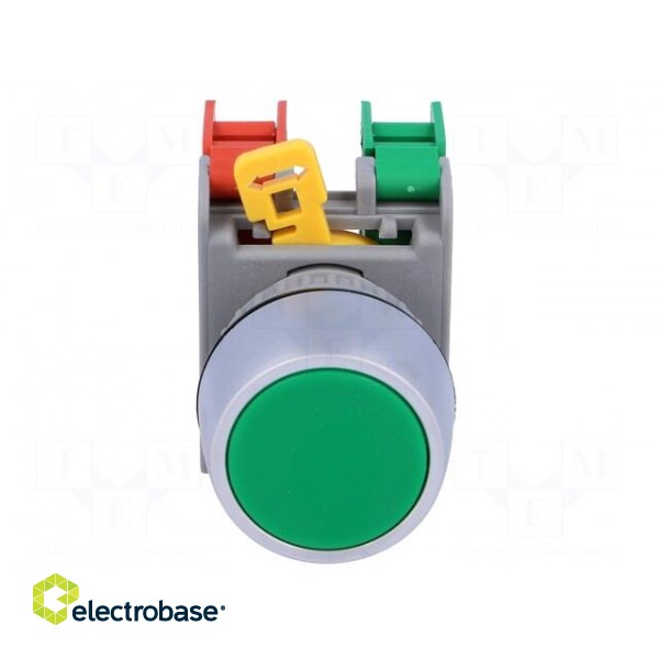 Switch: push-button | Stabl.pos: 1 | NC + NO | 3A/230VAC | 22mm | green image 9